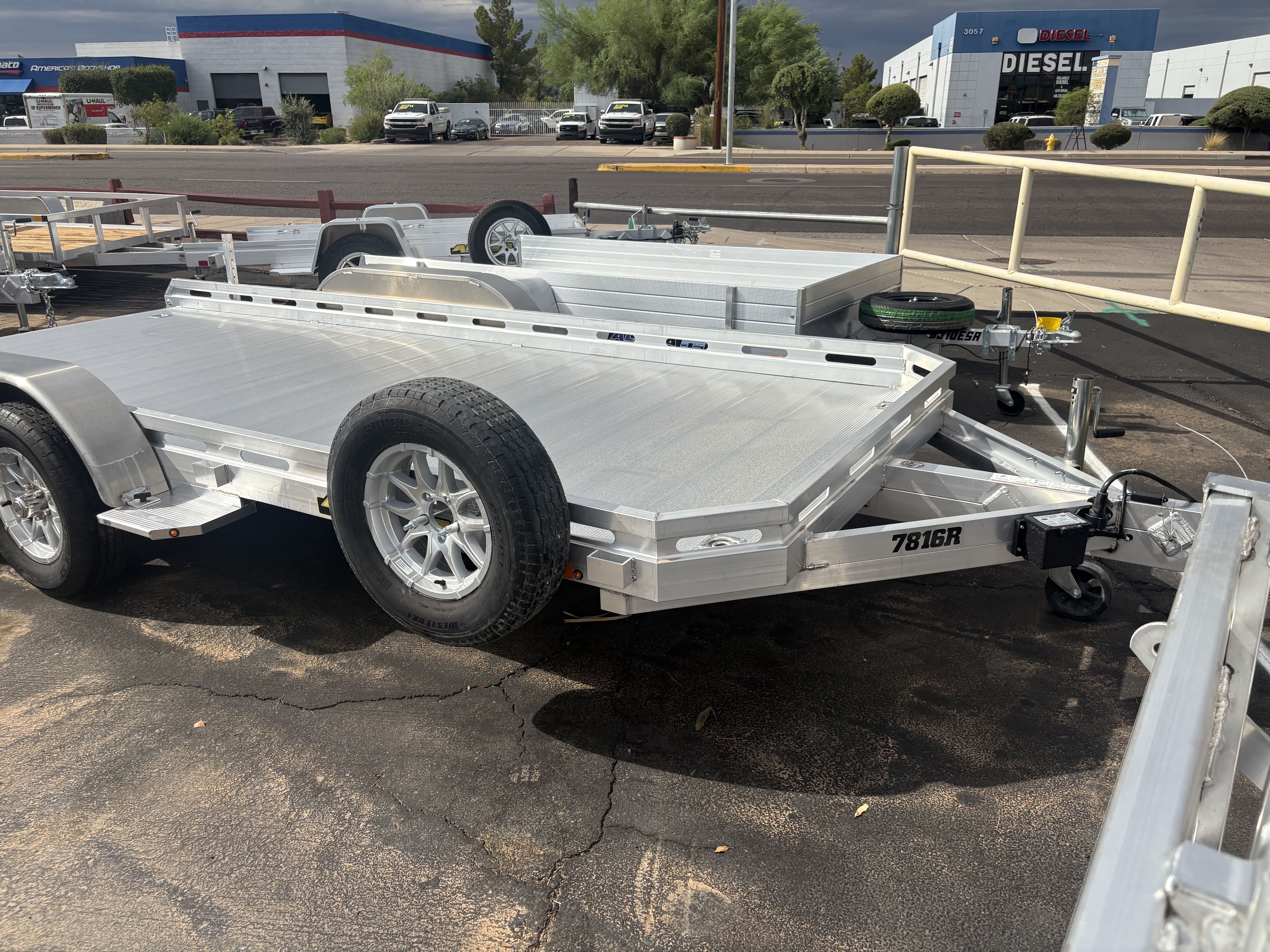 Aluma 16'x77" Aluminum Utility Trailer w/ Slide-In Ramps (7816)