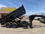 Load Trail 14x83 Gooseneck, Tandem Axle, 14K GVWR, Low-Pro Dump, 36" Sides Stock #LTD905 - Thumbnail 1