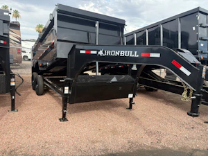 Iron Bull 14'x83" Telescopic I-Beam Gooseneck Dump Trailer w/ 48" Sides (DTG)