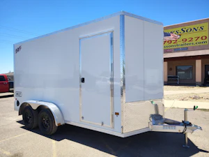 Alcom 14x7 All Aluminum XLTP Enclosed, 7K GVWR, Limited Edition, 82" Interior Height, Ramp Door