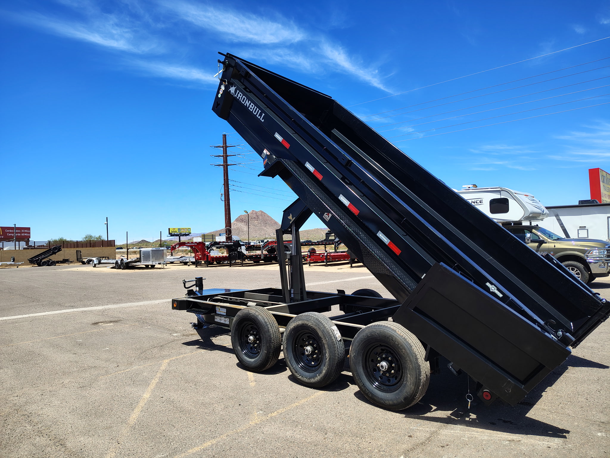 Iron Bull 16'x83" Scissor Dual I-Beam Bumper Pull Dump Trailer w/ 24" Sides (DTB)