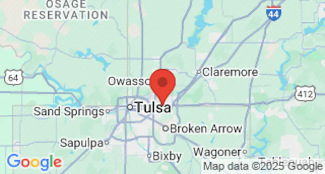 Map showing the Nationwide Trailers Tulsa, OK service center