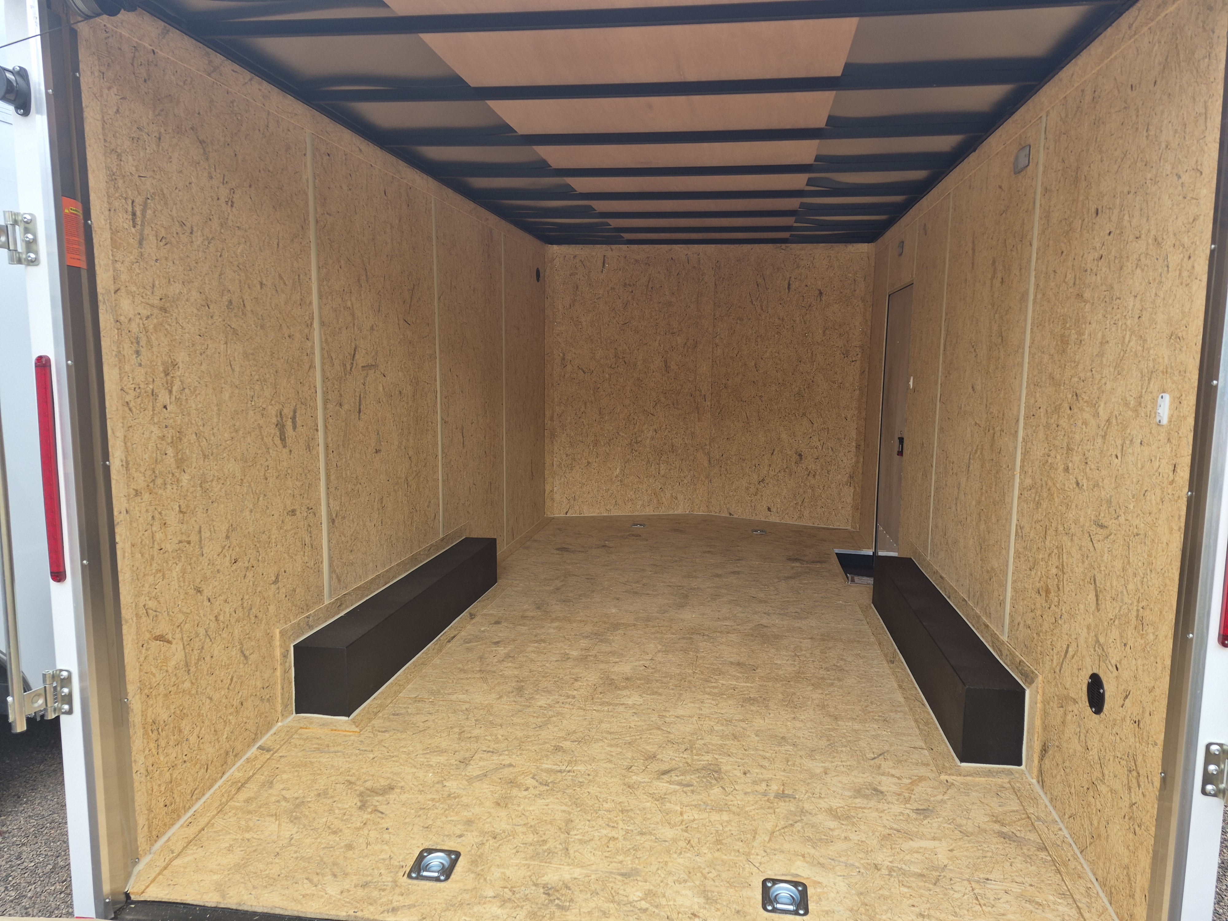 Compass 16x8.5 ST DLX Flat Top V-Nose Car Hauler 7K GVWR,  Wall Posts - 24" OC to 16", Ramp Door - Stock #CMP2870 - Image 4 of 4