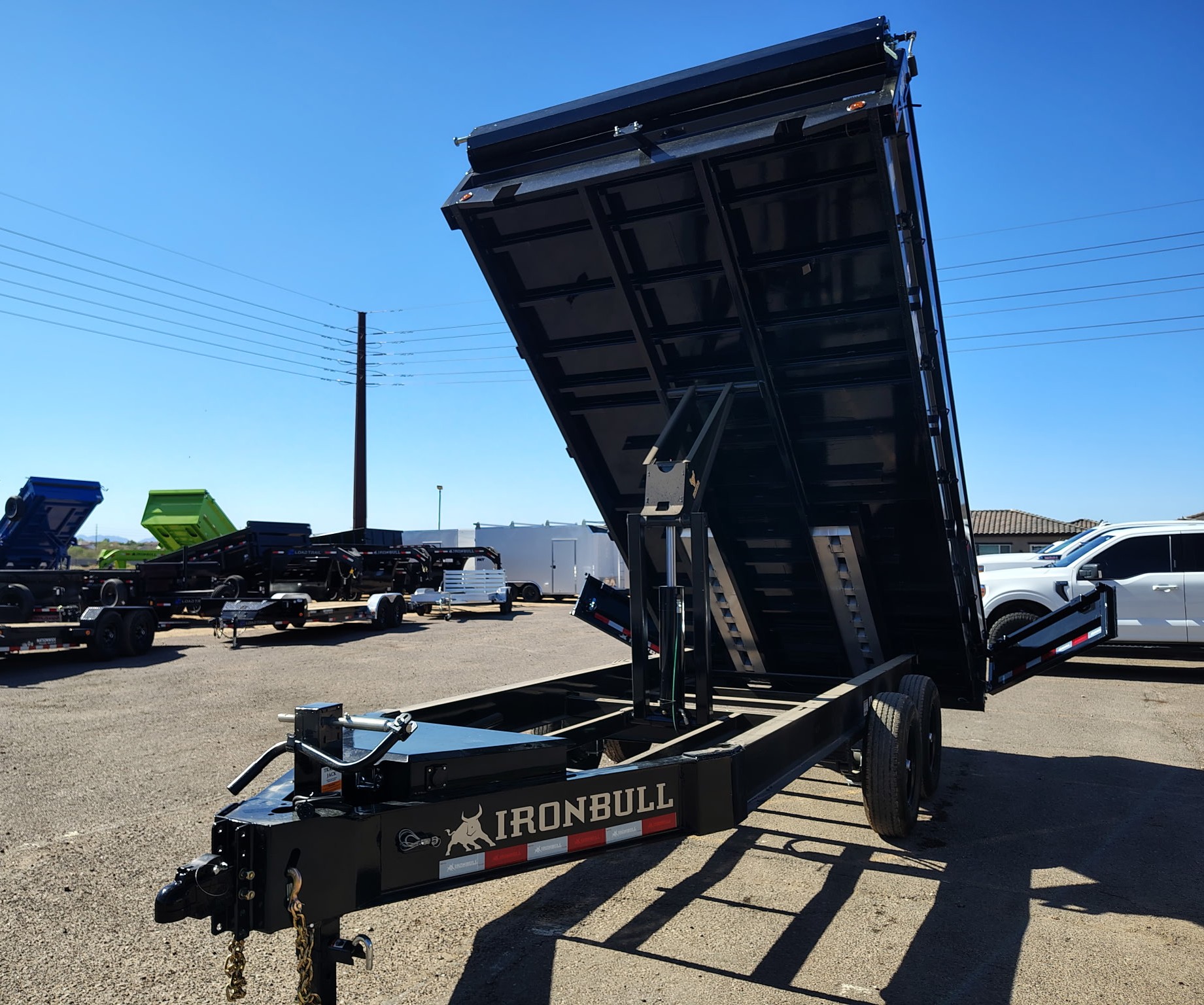 Iron Bull 16'x96" Scissor Deckover Dump Trailer w/ 18" Fold-Down Sides (DDP)
