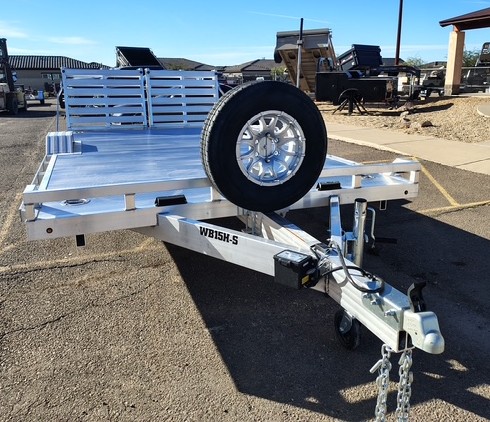 Aluma 15x102 Wide Body, 5.2K GVWR, Heavy Single Axle, Split Bi-Fold Gate (WB15H-S-EL-DOF-SBT-RR-RTD) - Stock #ALU329 - Image 6 of 7