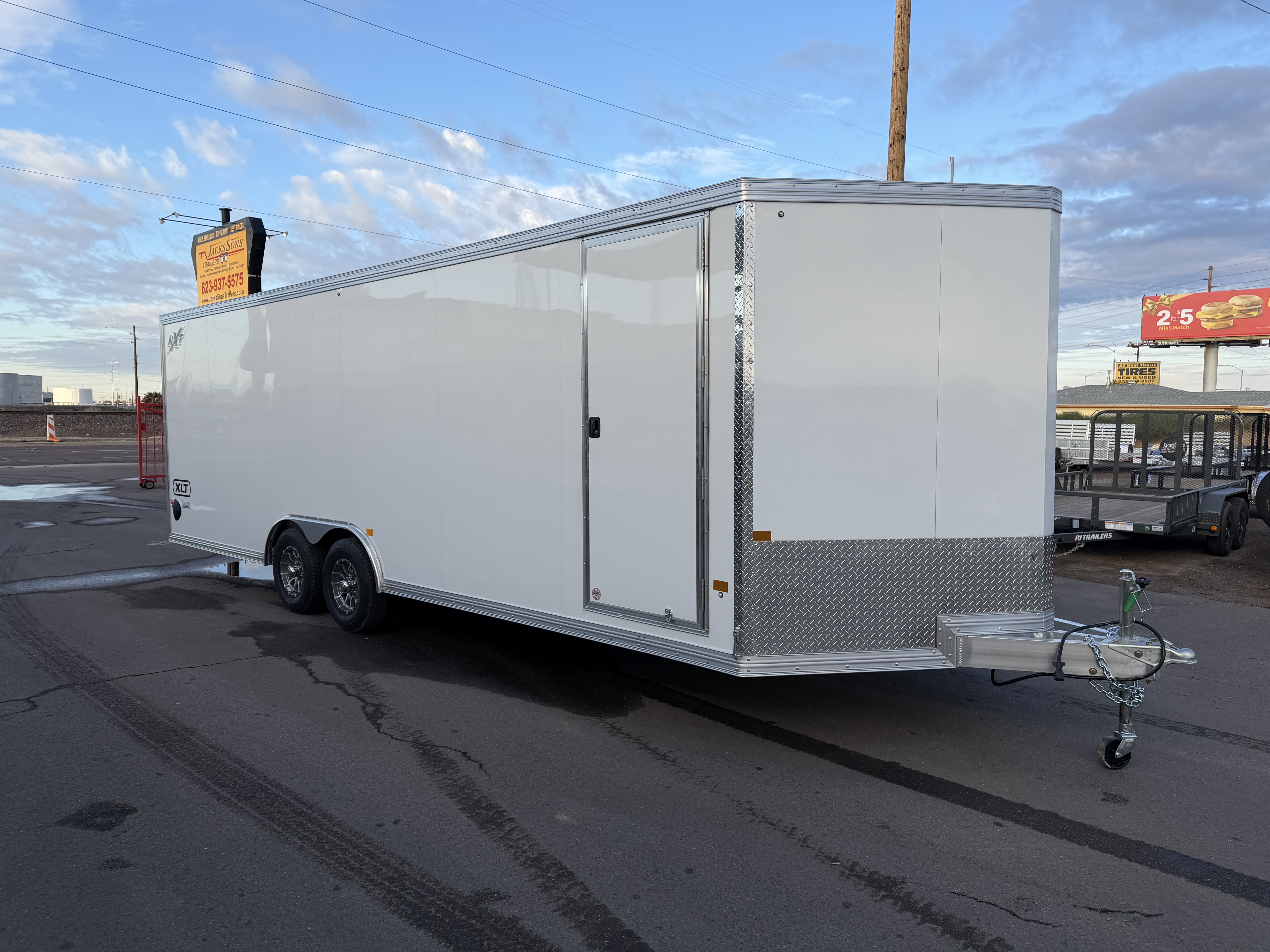 Alcom 24x8.5 All Aluminum XLT-P Car Hauler, Elite Escape Door, 10K GVWR, Ramp Door - Stock #ALC197 - Image 2 of 9