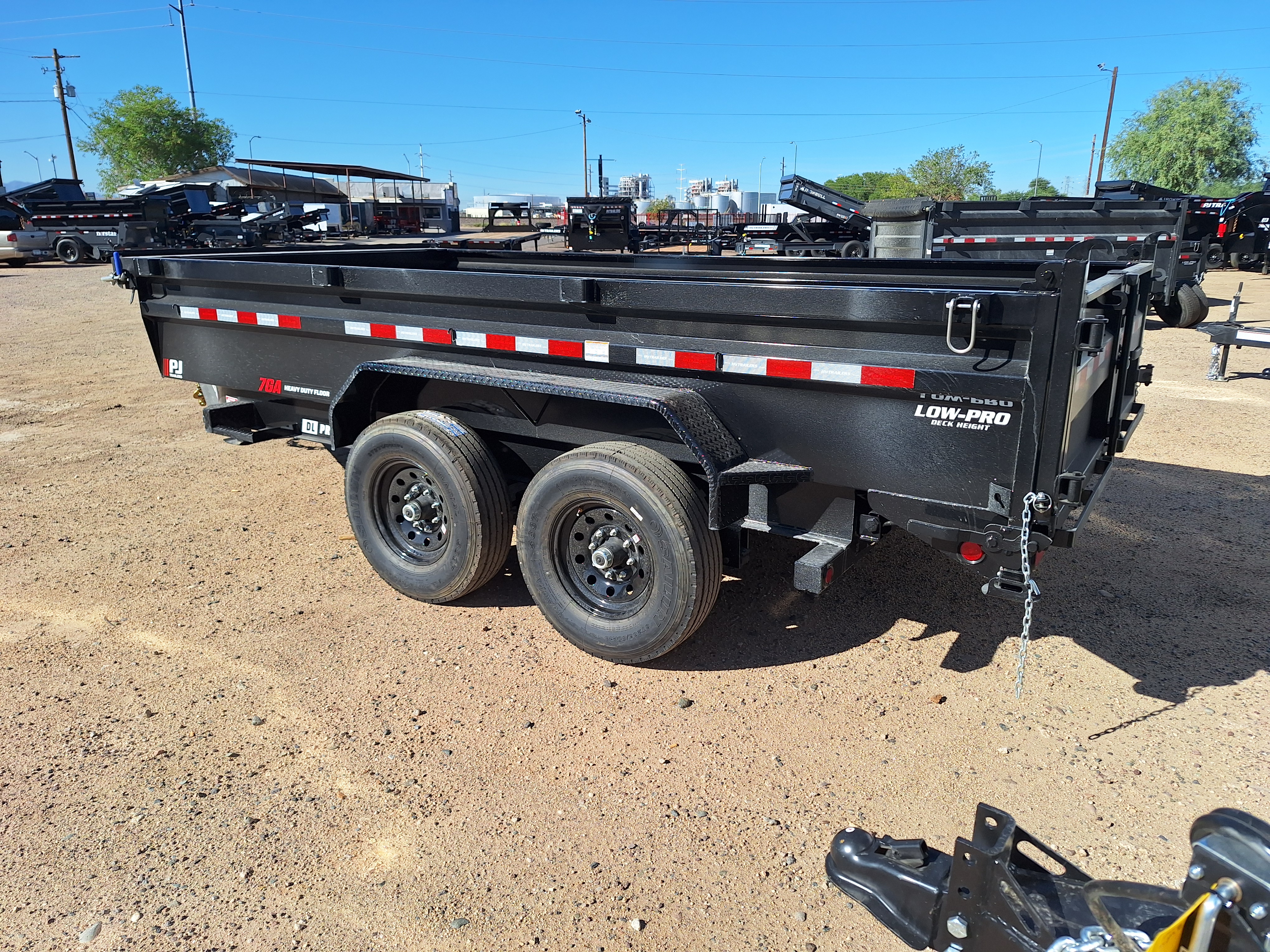 P.J. Trailers 16x83 Tandem Axle, 14K GVWR, Low Pro Dump, 24" Sides, 14Ply Tires - Stock #PJD1605 - Image 4 of 10