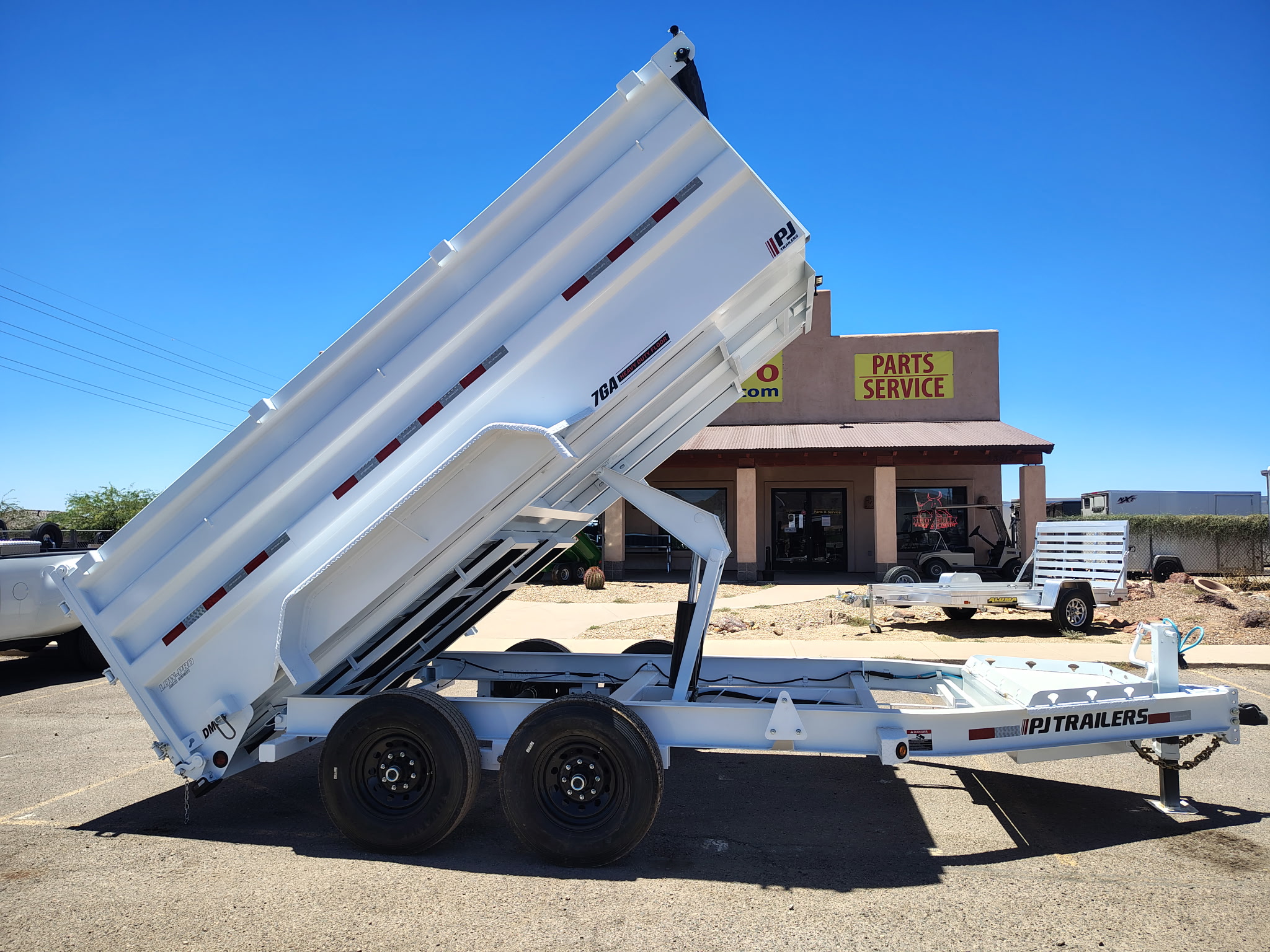 PJ Trailers 14'x84" Scissor Low-Pro High Side Dump Trailer w/ 48" Sides (DM)