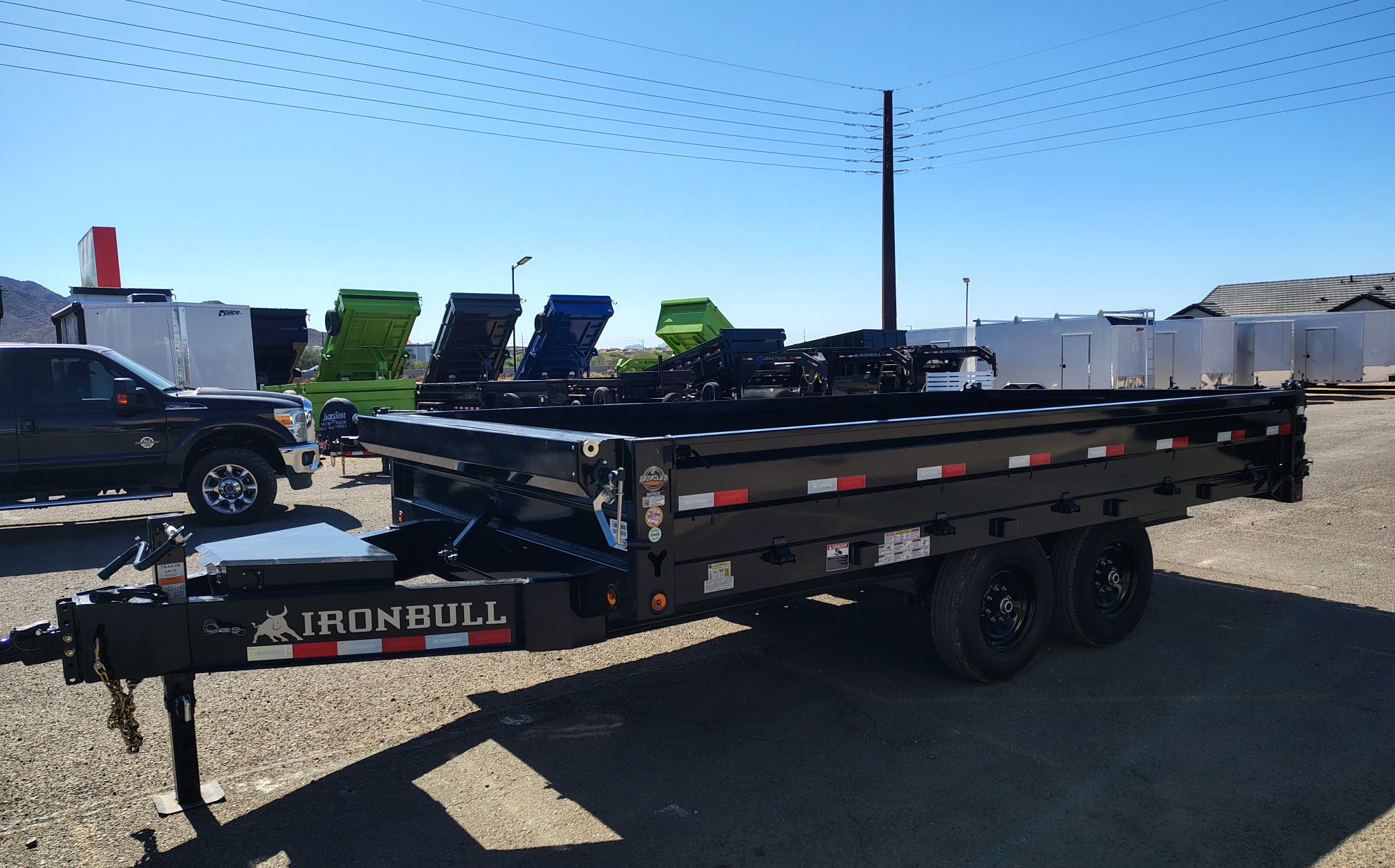 Norstar 16x96 IronBull Tandem Axle Deckover Dump, 15K GVWR, 18" Fold Down Sides - Stock #NST1508 - Image 1 of 13