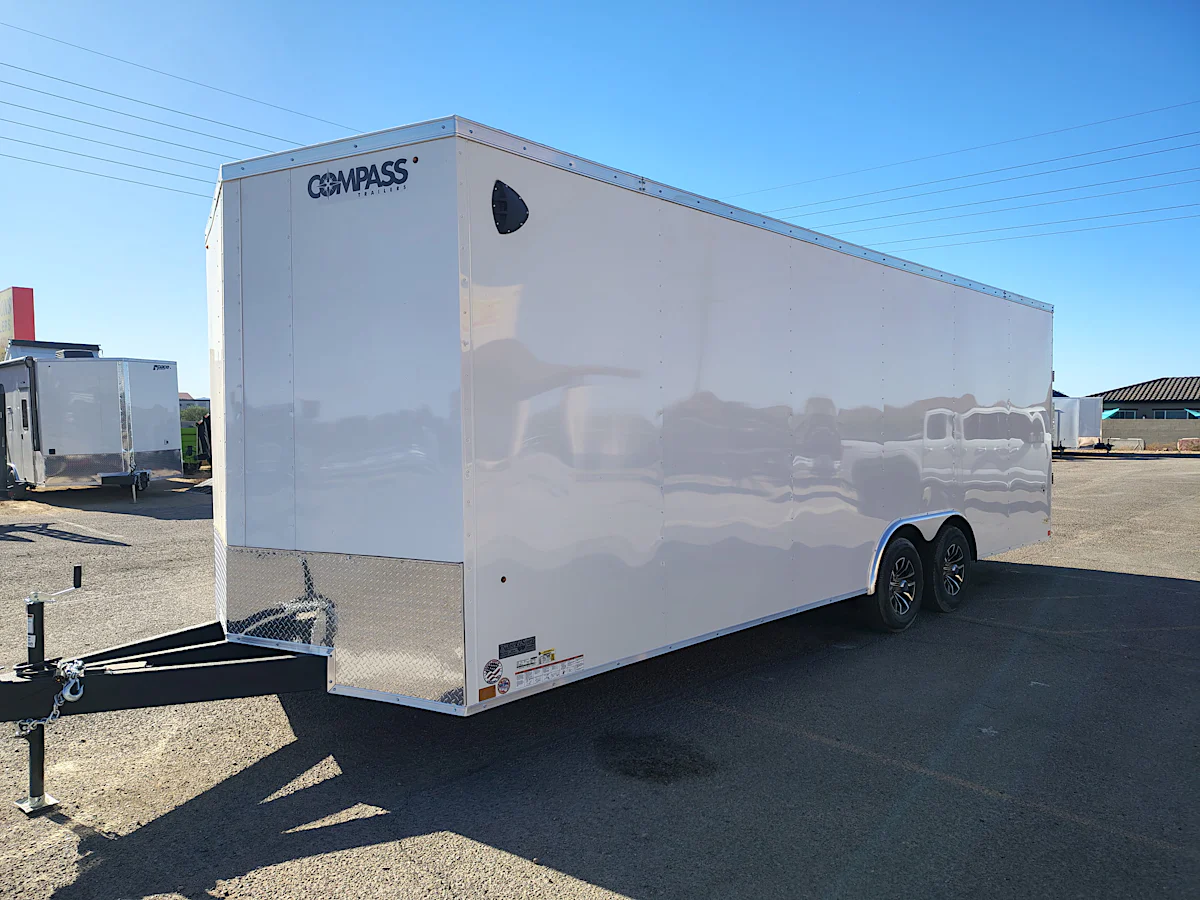 Compass 24x8.5 Indigo DLX Car Hauler, 10K GVWR, 6" Extra Height, Ramp Door - Stock #CMP2864 - Image 1 of 9 Compass 24x8.5 Indigo DLX Car Hauler, 10K GVWR, 6" Extra Height, Ramp Door - Stock #CMP2864 - Image 1 of 9