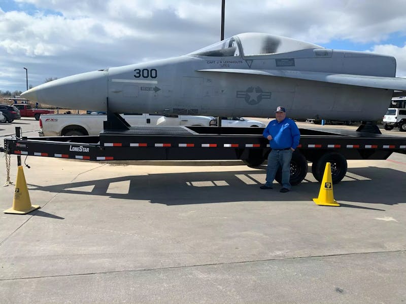 Custom LoneStar F18 Trailer F18 sitting on a custom-built LoneStar Trailer