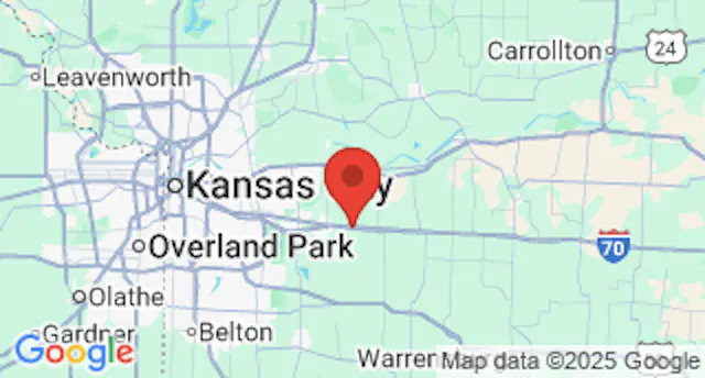 Map showing the Nationwide Trailers Kansas City, MO service center