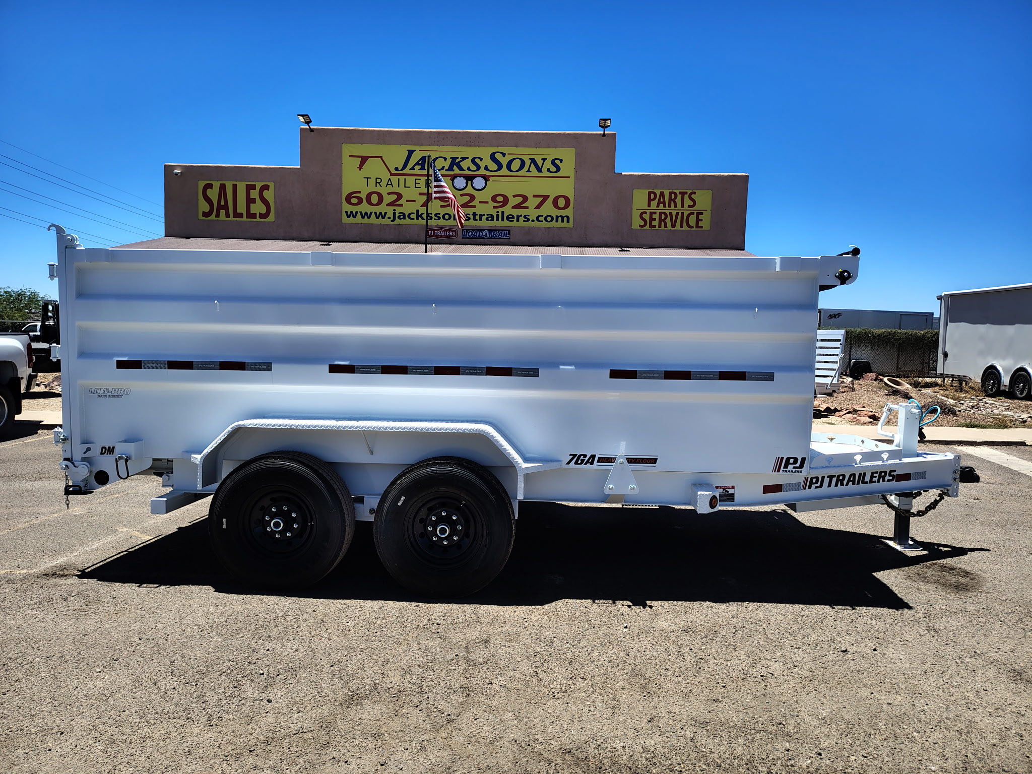 PJ Trailers 14'x84" Scissor Low-Pro High Side Dump Trailer w/ 48" Sides (DM)