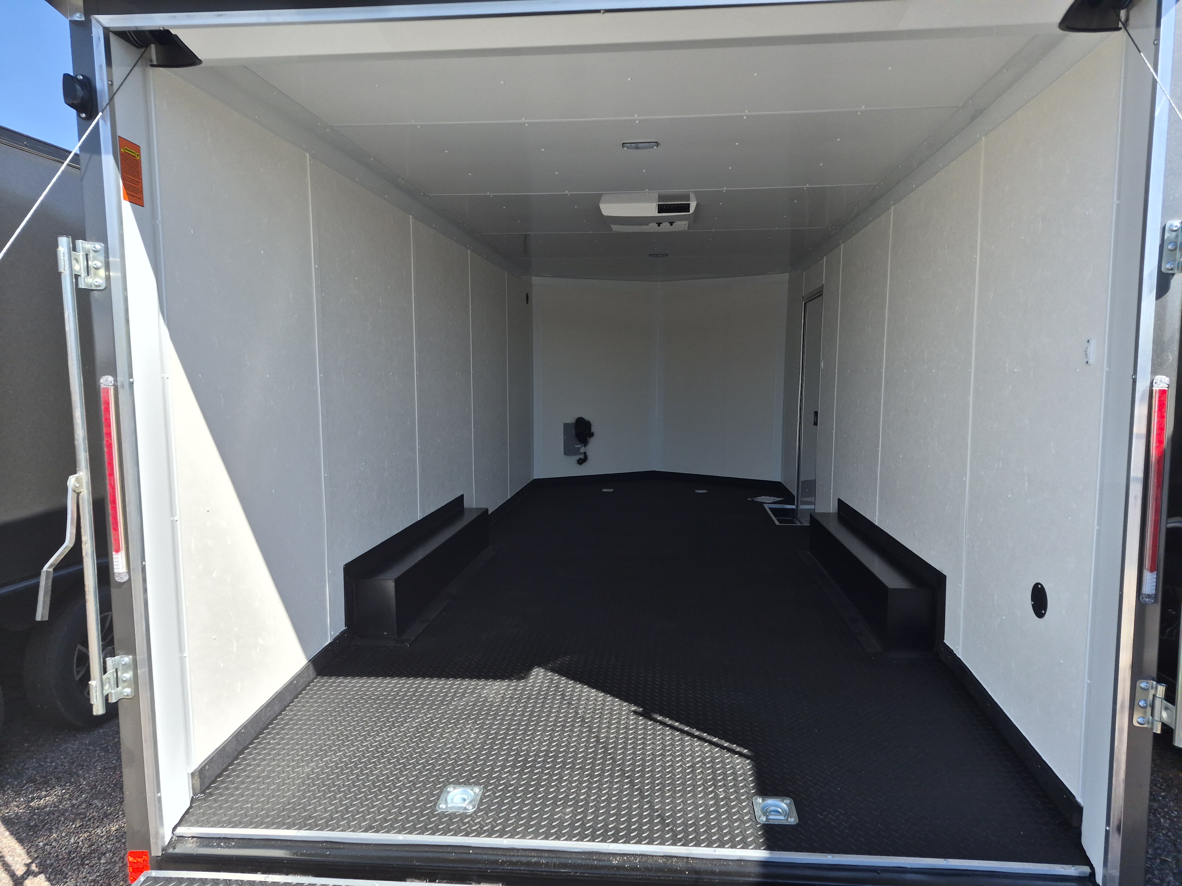 Compass 20x8.5 Jasper SE Car Hauler, 10K GVWR, Ramp Door, A/C, White Wall / Ceiling, RTP Floor - Stock #CMP2813 - Image 4 of 5