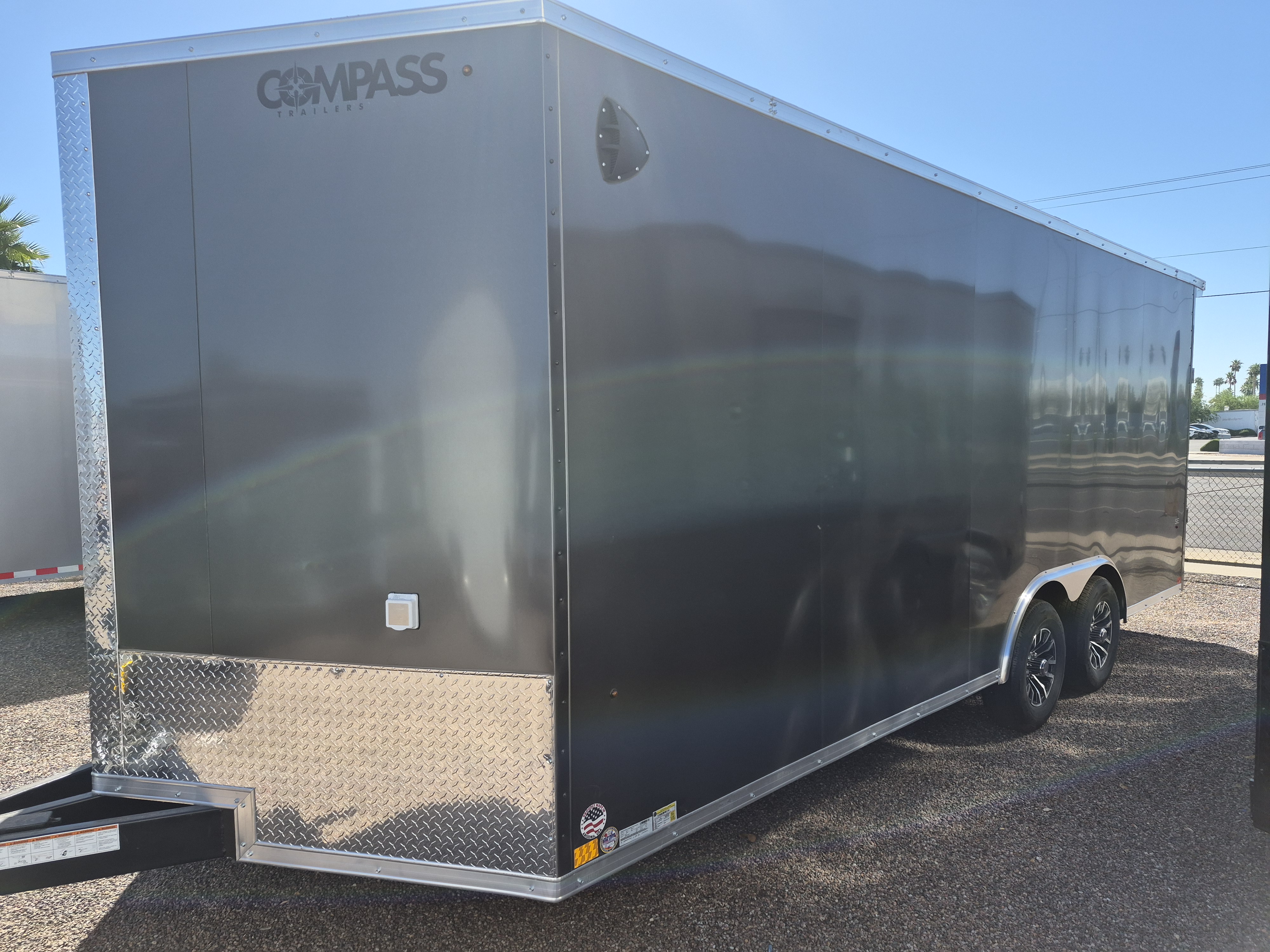 Compass 20x8.5 Jasper SE Car Hauler, 10K GVWR, Ramp Door, A/C, White Wall / Ceiling, RTP Floor - Stock #CMP2813 - Image 3 of 5