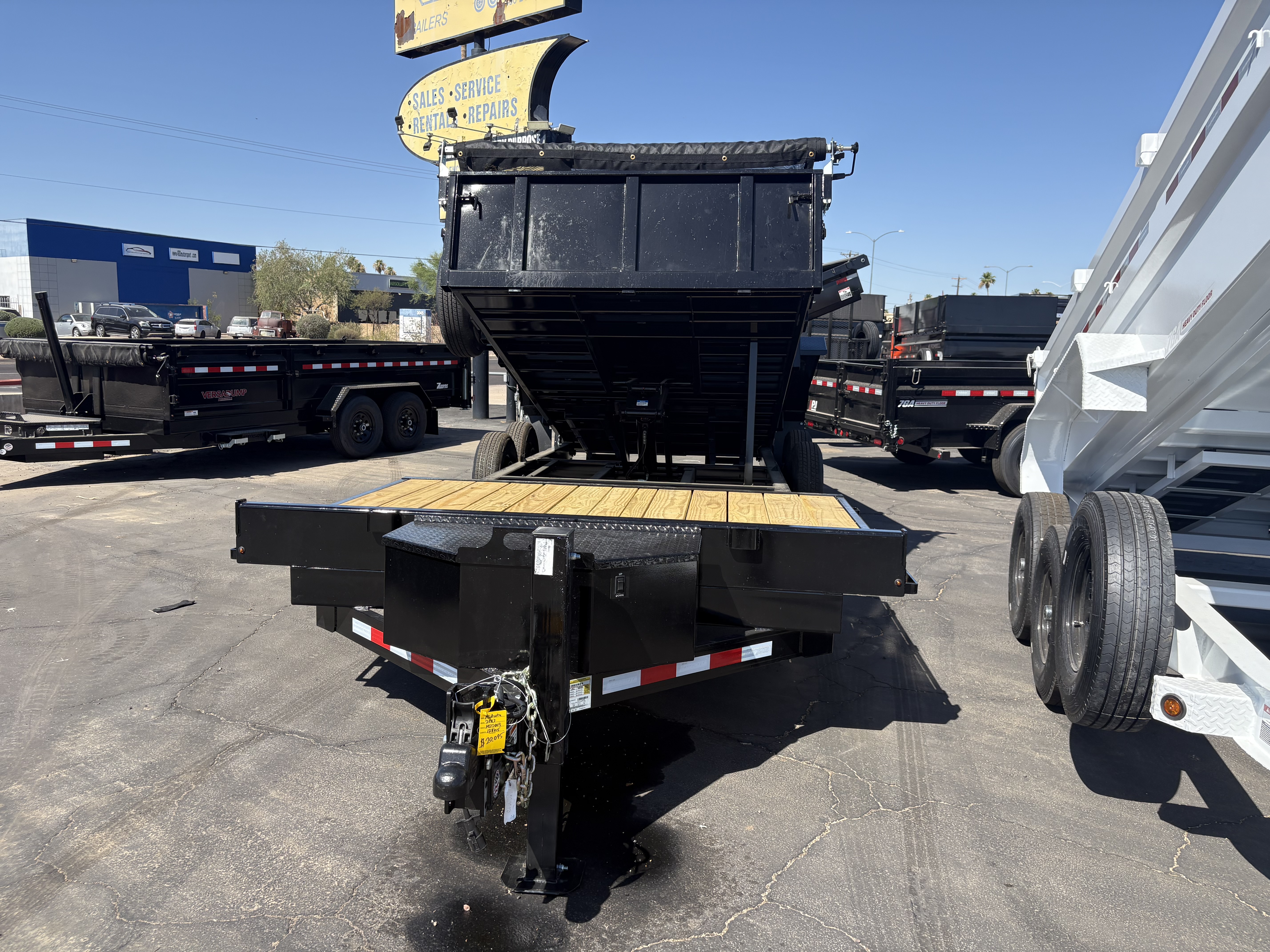 Midsota 20x7 (14'+6') Flat Front Rear Dump, 15,400 GVWR, 40" Steel Toolbox - Stock #MID003 - Image 1 of 6