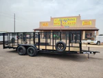Texas Bragg 20x83 Tandem Axle, Landscape, 7K GVWR, 4' Expanded Metal Sides Stock #TXB028 - Thumbnail 2