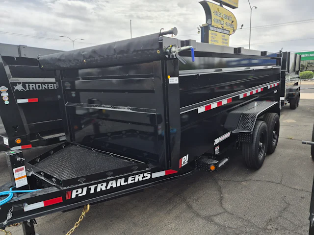 PJ Trailers 14'x84" Scissor Low-Pro High Side Dump Trailer w/ 48" Sides (DM)