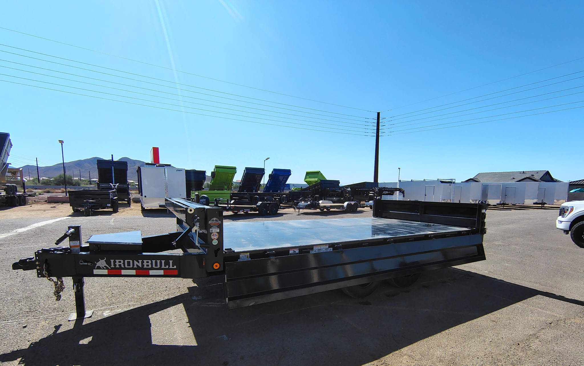 Iron Bull 16'x96" Scissor Deckover Dump Trailer w/ 18" Fold-Down Sides (DDP)