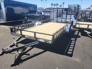 P.J. Trailers 14x77 Single Axle, 3K GVWR, Channel Utility, ATV Ramps