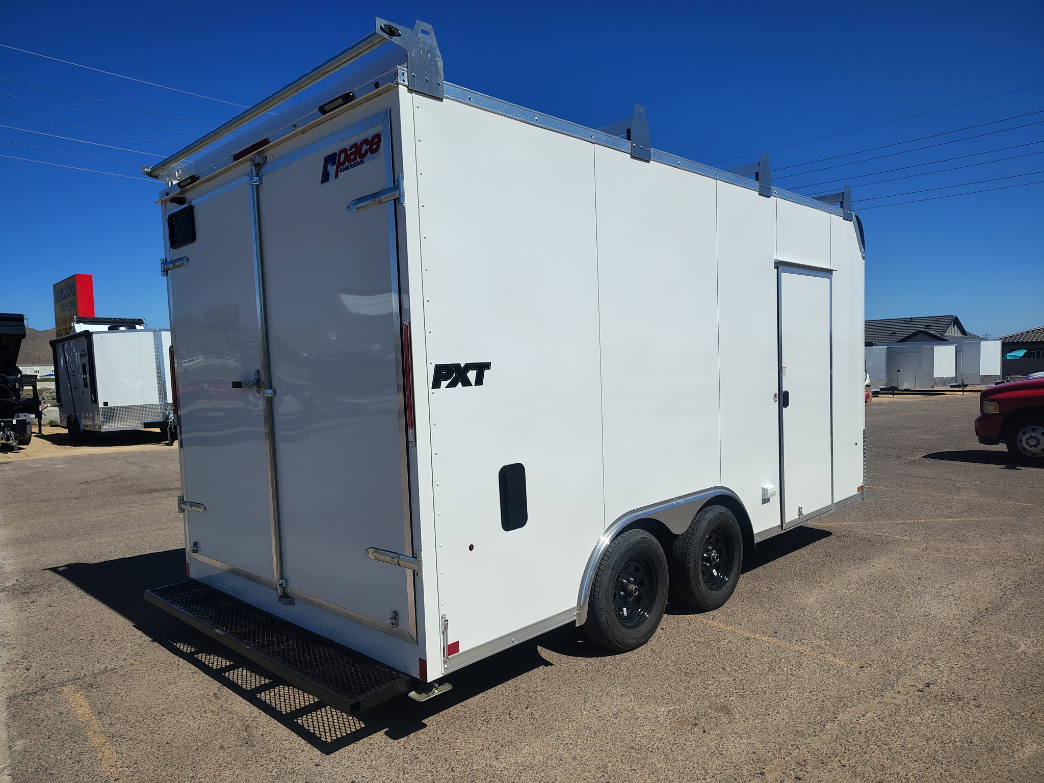 Pace American 16x8.5 PXT Hammer, 7K GVWR, Workbench, Ladder Rack, 6" Additional Height, Ramp Door - Stock #CMP2881 - Image 3 of 11