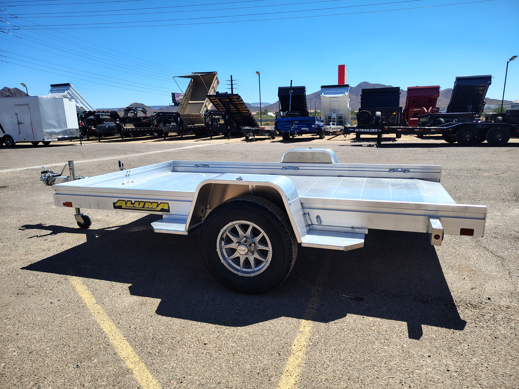 Aluma 10x68 All Aluminum, 3K GVWR, Single Axle, Tilt (6810H-TILT-S-EL) - Stock #ALU366 - Image 2 of 4