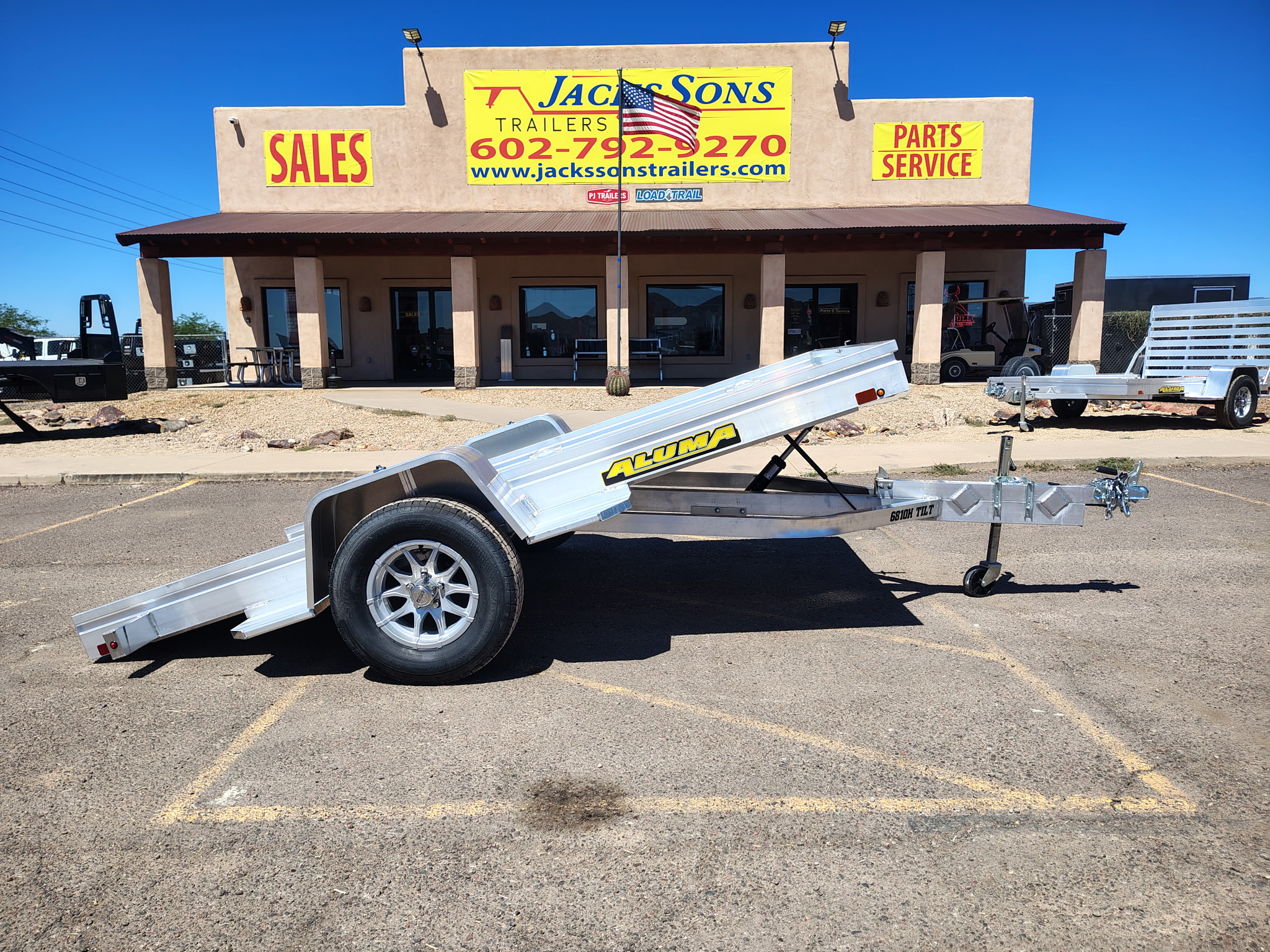 Aluma 10x68 All Aluminum, 3K GVWR, Single Axle, Tilt (6810H-TILT-S) - Stock #ALU379 - Image 4 of 10