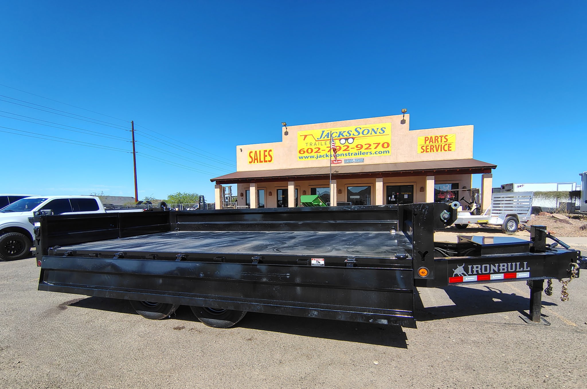 Iron Bull 16'x96" Scissor Deckover Dump Trailer w/ 18" Fold-Down Sides (DDP)
