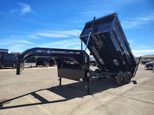 Iron Bull 14'x83" Telescopic I-Beam Gooseneck Dump Trailer w/ 48" Sides (DTG)
