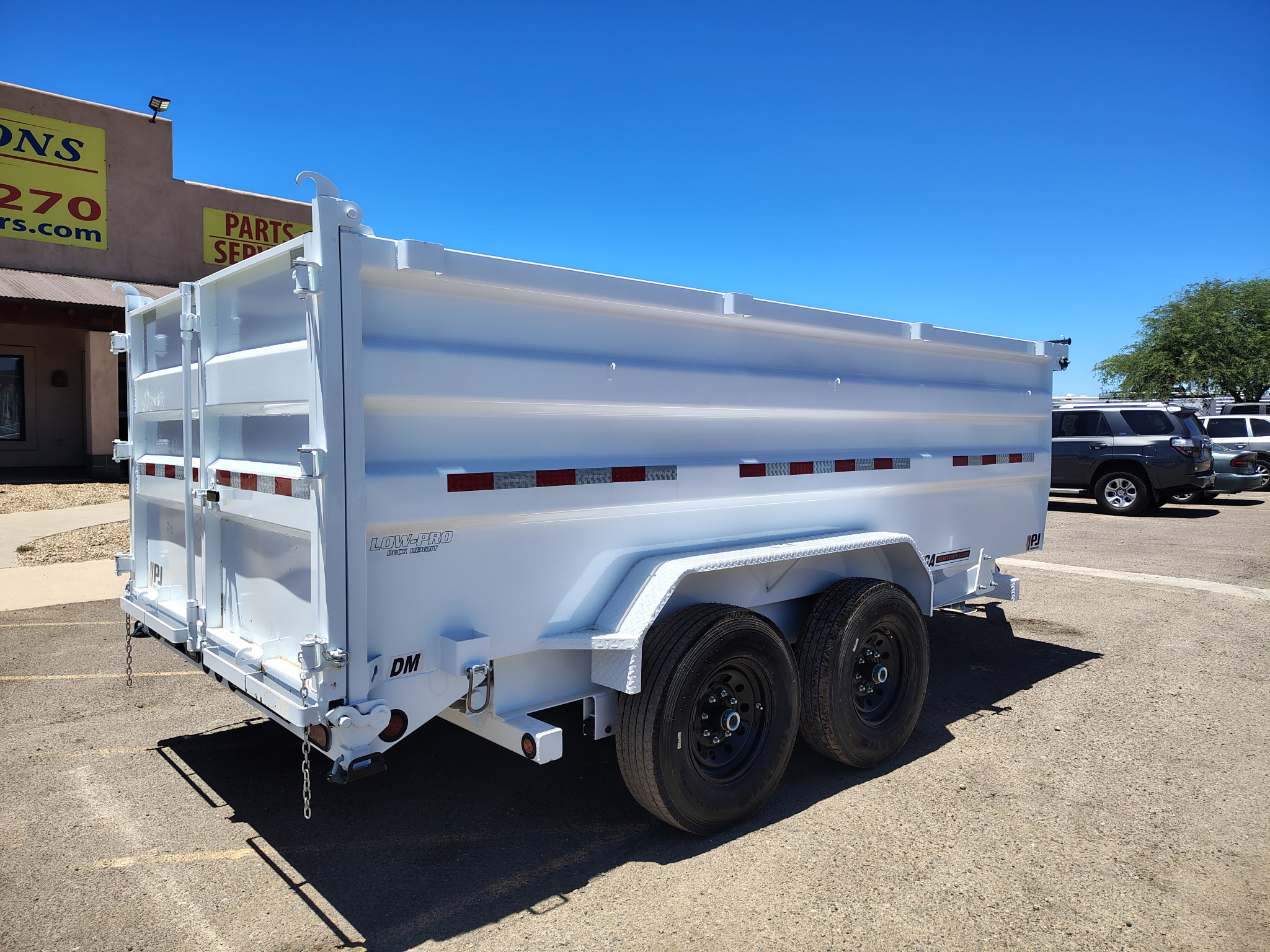 PJ Trailers 14'x83" Scissor Low-Pro High Side Dump Trailer w/ 48" Sides (DM)