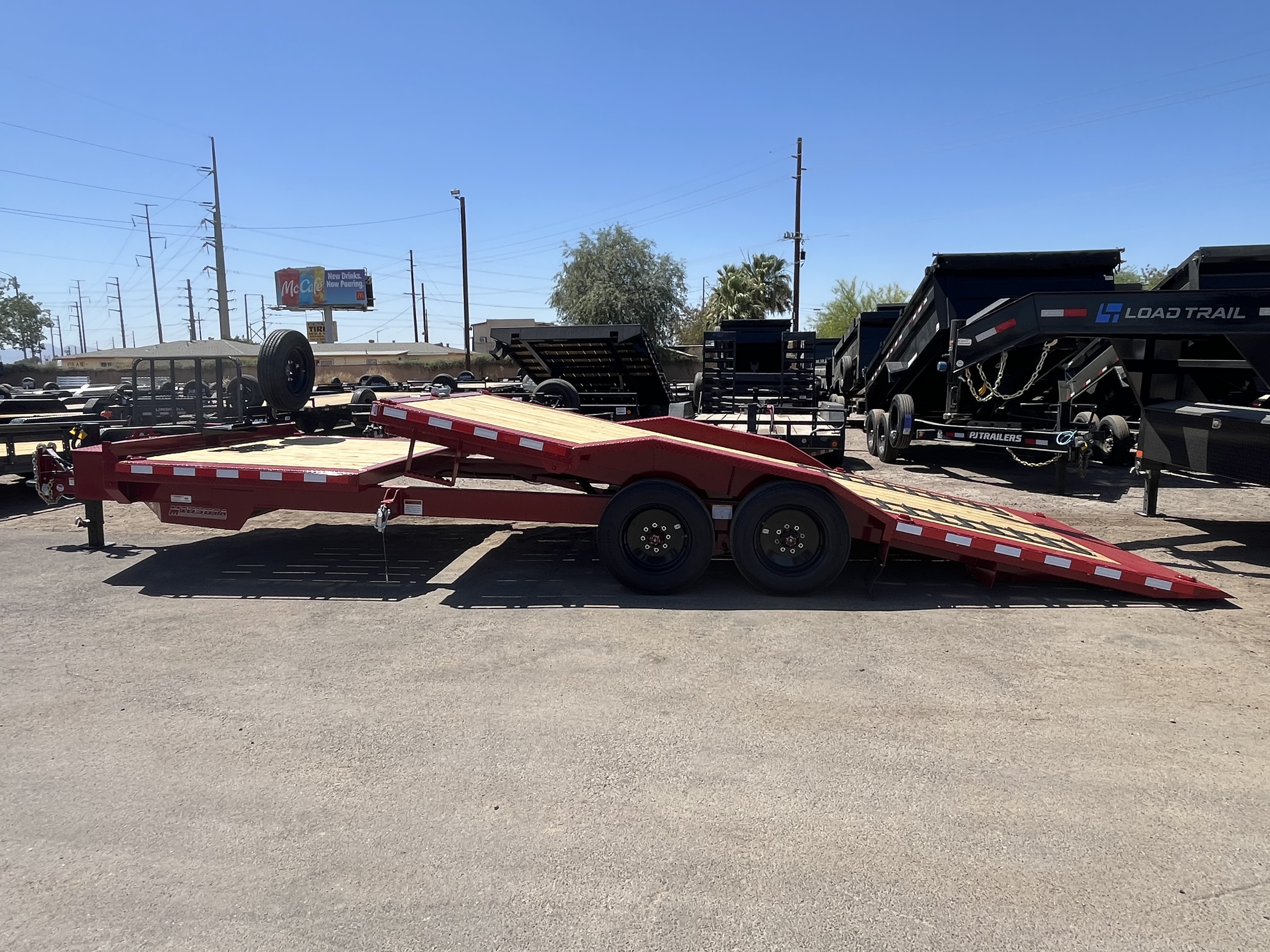 Midsota 24x8.5 (18'+6') Tilt Bed Wide Body, Drive Over Fender, 17,600 GVWR, 80" Steel Toolbox - Stock #MI009 - Image 8 of 10