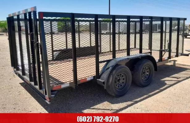Sun Country Trailers 14x83 SU Tandem Axle, 4' Raised and Expanded Sides, D-Rings, Ramp Gate, Wrap Tongue, Spare Mount - Stock #PLC0922 - Image 2 of 5