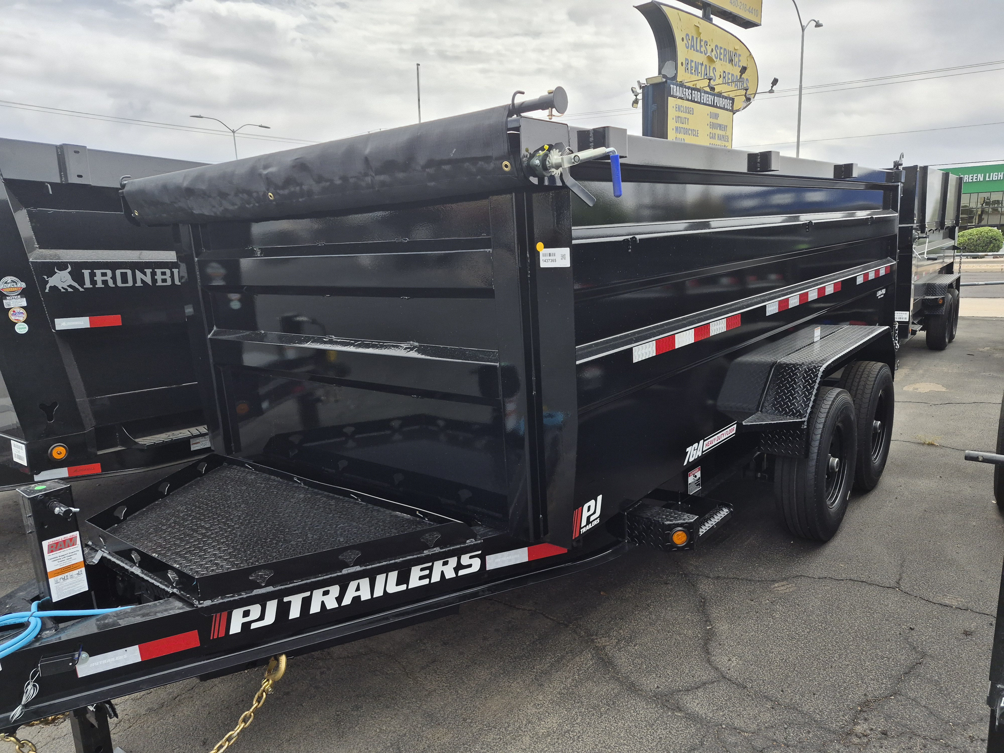 P.J. Trailers 16x83 Tandem Axle, 15,400 GVWR, Low Pro Dump, 48" Sides, 14 Ply Tires - Stock #PJD1691 - Image 2 of 4