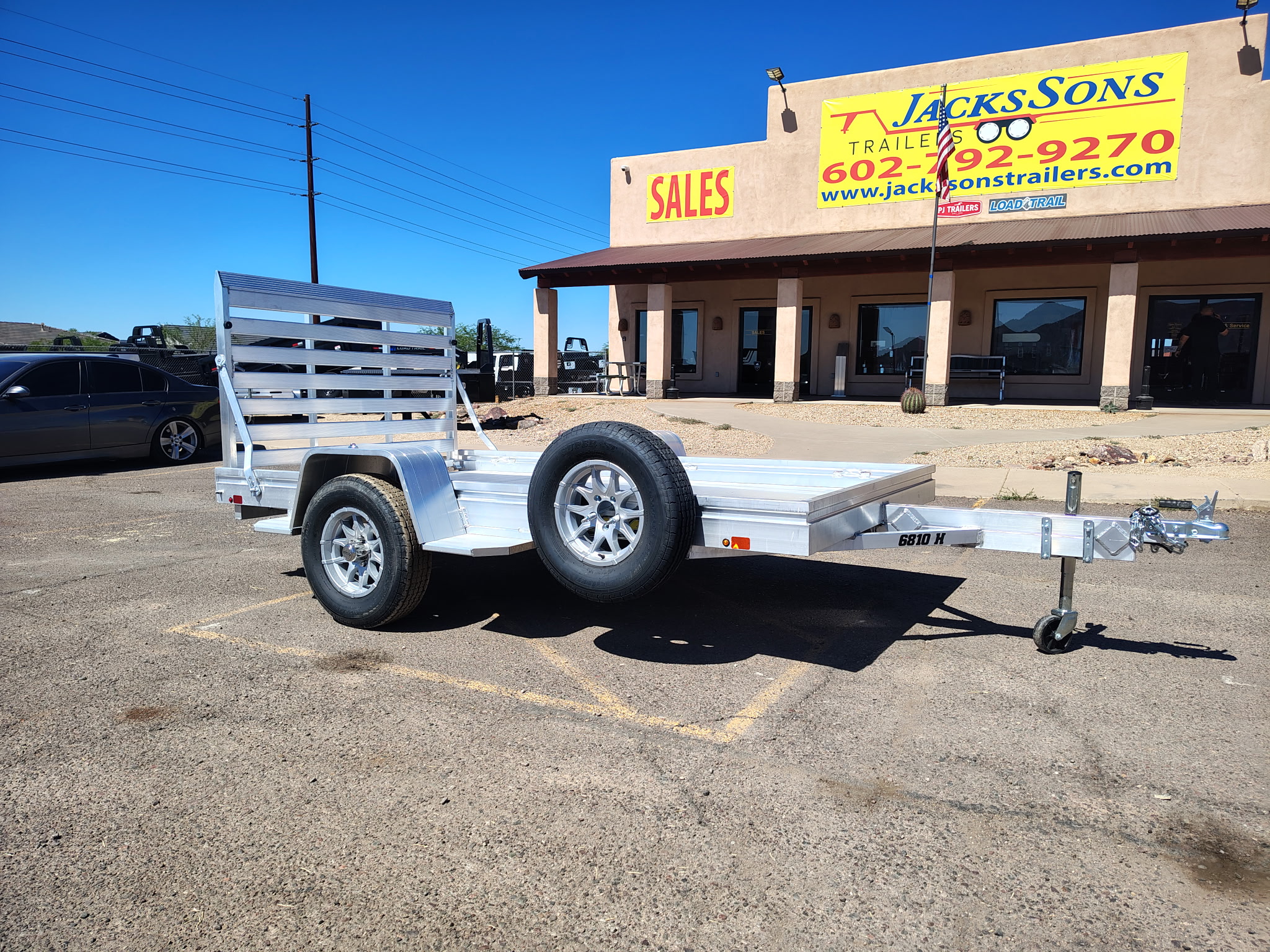 Aluma 10x68 All Aluminum, 3K GVWR, Heavy Single Axle, Straight Tailgate (6810H-S-TG) - Stock #ALU378 - Image 1 of 5