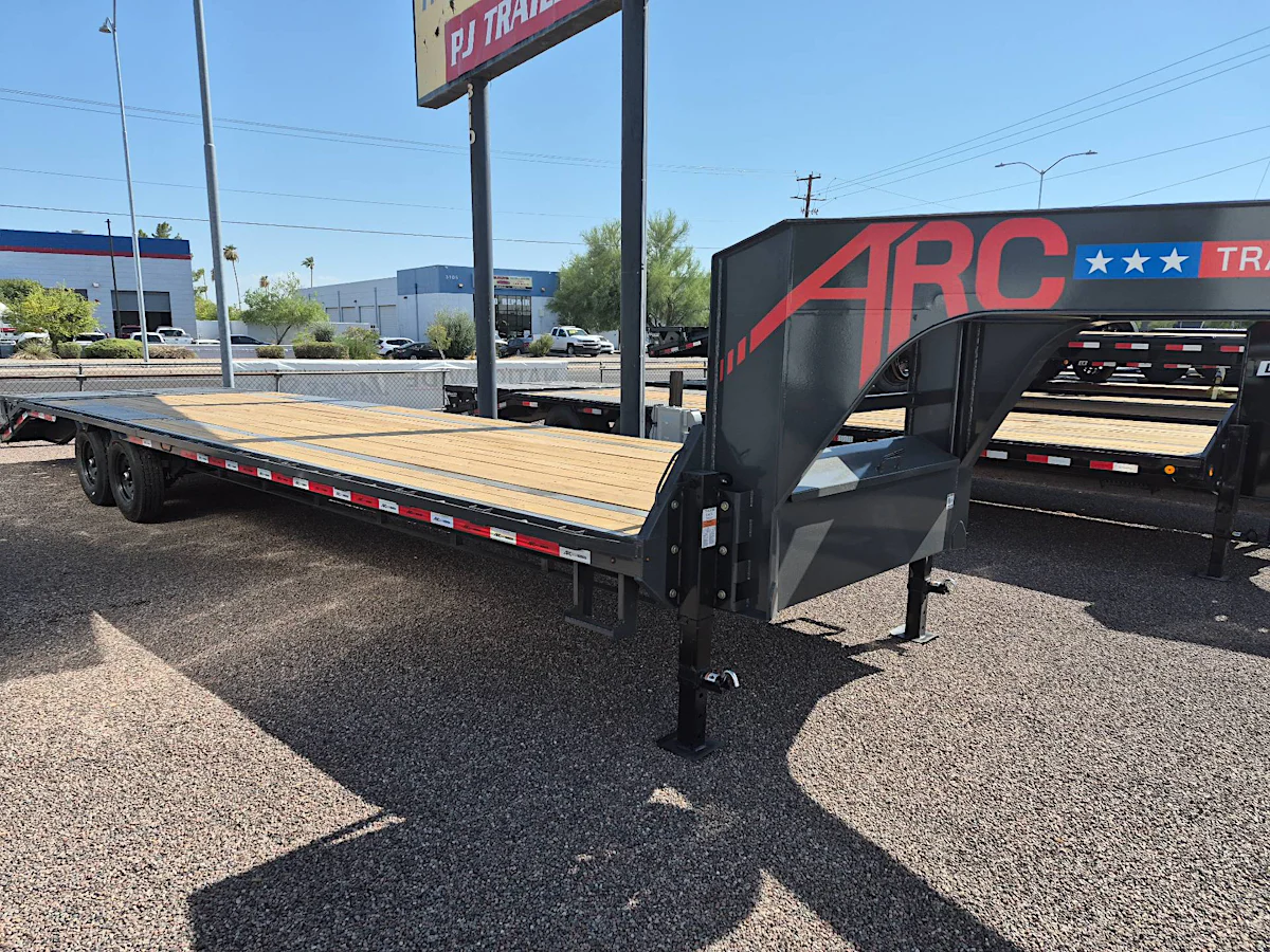 ARC Trailers ARC Trailers 25'x102" 14K Gooseneck Flatbed Trailer w/ Ramps (GDS) - Stock #ARC012 - Image 1 of 4 ARC Trailers ARC Trailers 25'x102" 14K Gooseneck Flatbed Trailer w/ Ramps (GDS) - Stock #ARC012 - Image 1 of 4