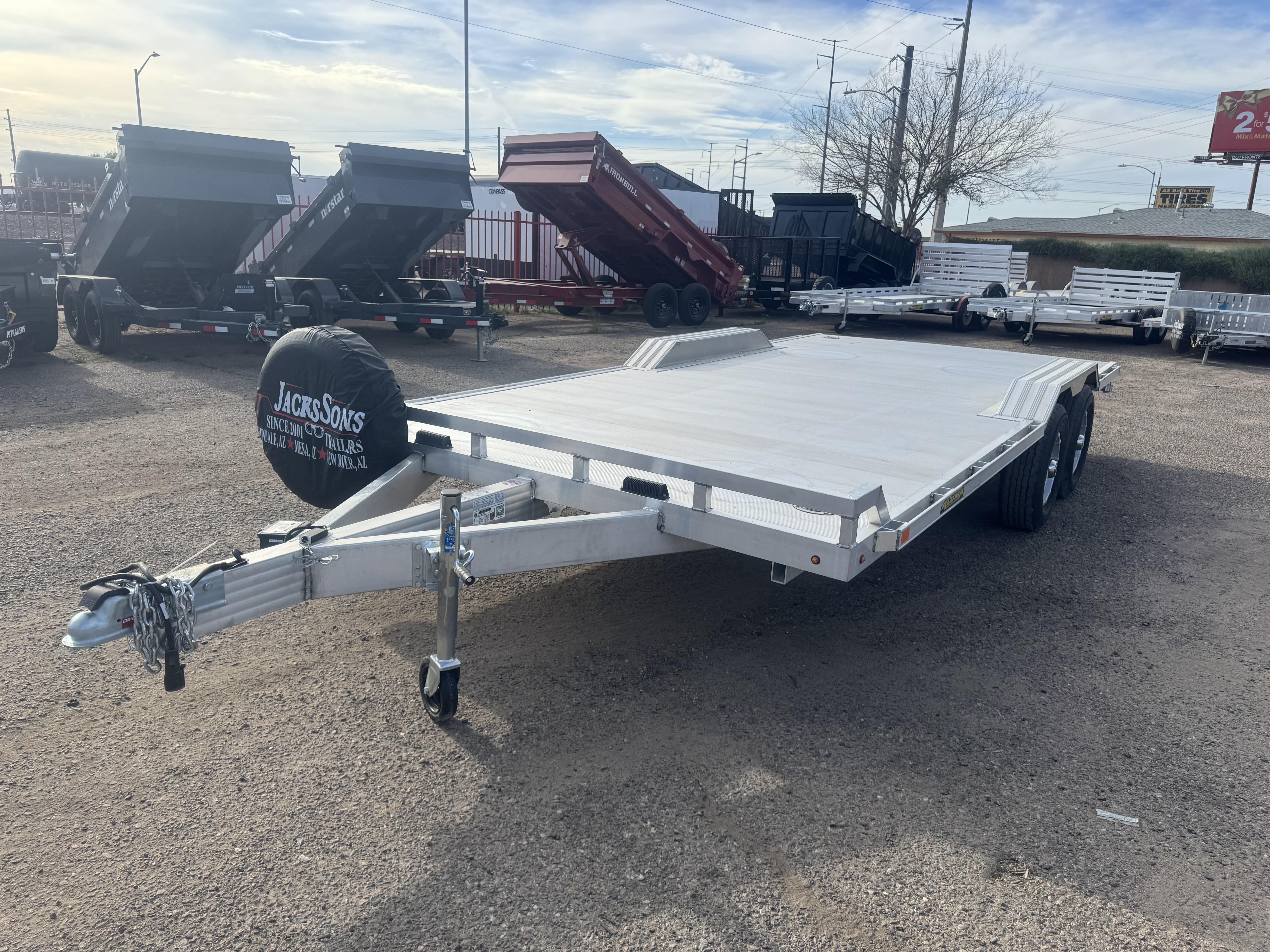 Aluma 18x102 All Aluminum Wide Body, 10K GVWR, Heavy Tandem Axle, Electric Brake, Drive-Over-Fenders, Ramps, RTD (WB18H-TA-EL-DOF-R-RR-RTD) - Stock #ALU363 - Image 14 of 16