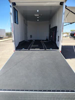 Pace American 16x8.5 Journey SE Flat Top Sloped V-Nose Car Hauler, 7K GVWR, Slider Window, AC/Heat, Jacknife Sofa, Insulated Walls/Ceiling, Drive Over Wheel Boxes, Rubber Flooring, Power Awning Stock #CMP2880 - Thumbnail 8