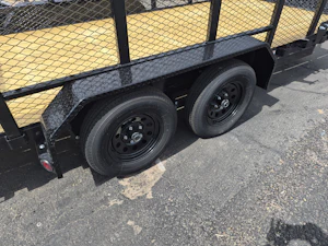 P.J. Trailers 16x77 Tandem Axle, 7K GVWR, Channel Utility, 4' Sides