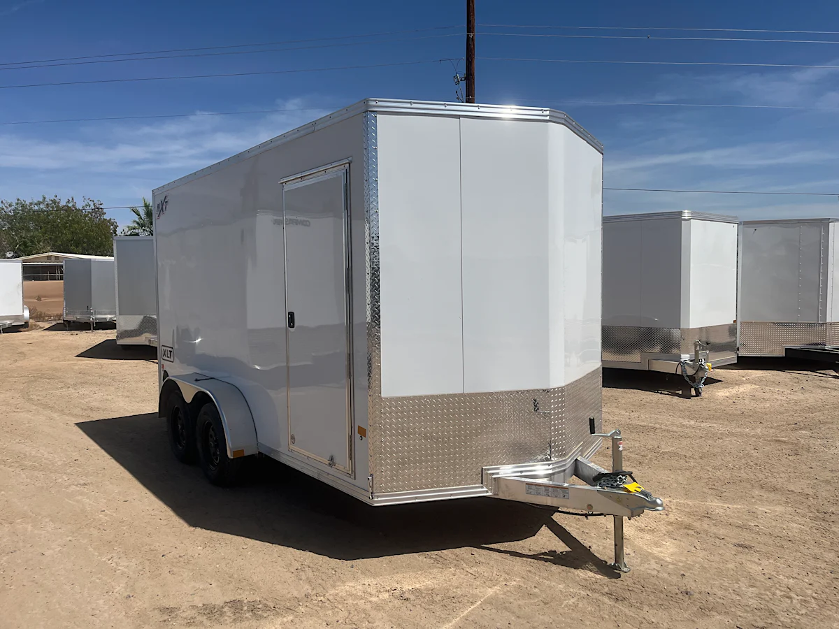 Alcom 14x7 All Aluminum, XLTP2 Enclosed, 7K GVWR, Side Door, Ramp Door - Stock #ALC236 - Image 2 of 9 Alcom 14x7 All Aluminum, XLTP2 Enclosed, 7K GVWR, Side Door, Ramp Door - Stock #ALC236 - Image 2 of 9
