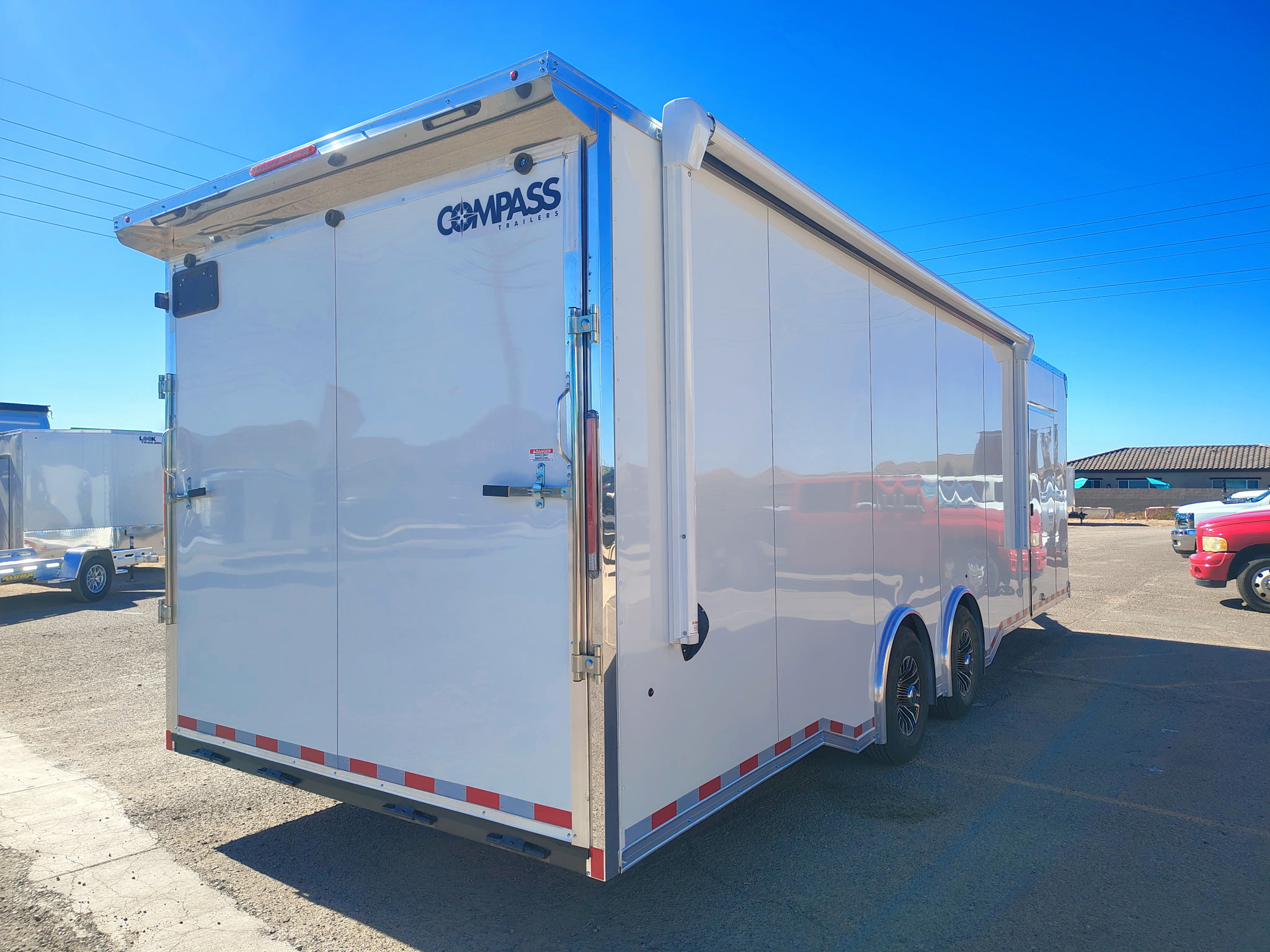 Compass 28x8.5 Canyon Race Trailer, 14K GVWR, Ramp Door,  AC/Heat, Elec. Awning - Stock #CMP2879 - Image 12 of 14