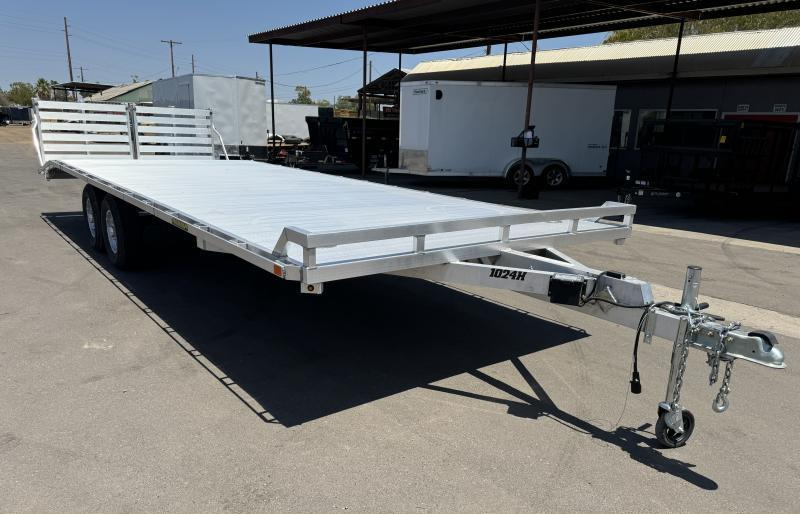 Aluma 24'x102" Aluminum Flatbed Trailer w/ Bi-Fold Tailgate (1024H)