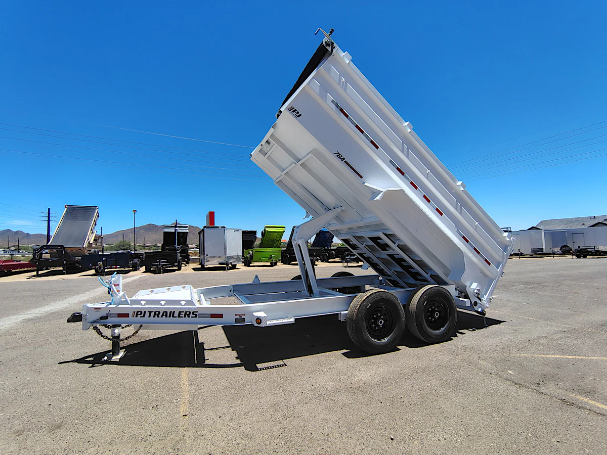 PJ Trailers PJ Trailers 14'x84" Scissor Low-Pro High Side Dump Trailer w/ 48" Sides (DM) - Stock #PJD1705 - Image 1 of 14 PJ Trailers PJ Trailers 14'x84" Scissor Low-Pro High Side Dump Trailer w/ 48" Sides (DM) - Stock #PJD1705 - Image 1 of 14