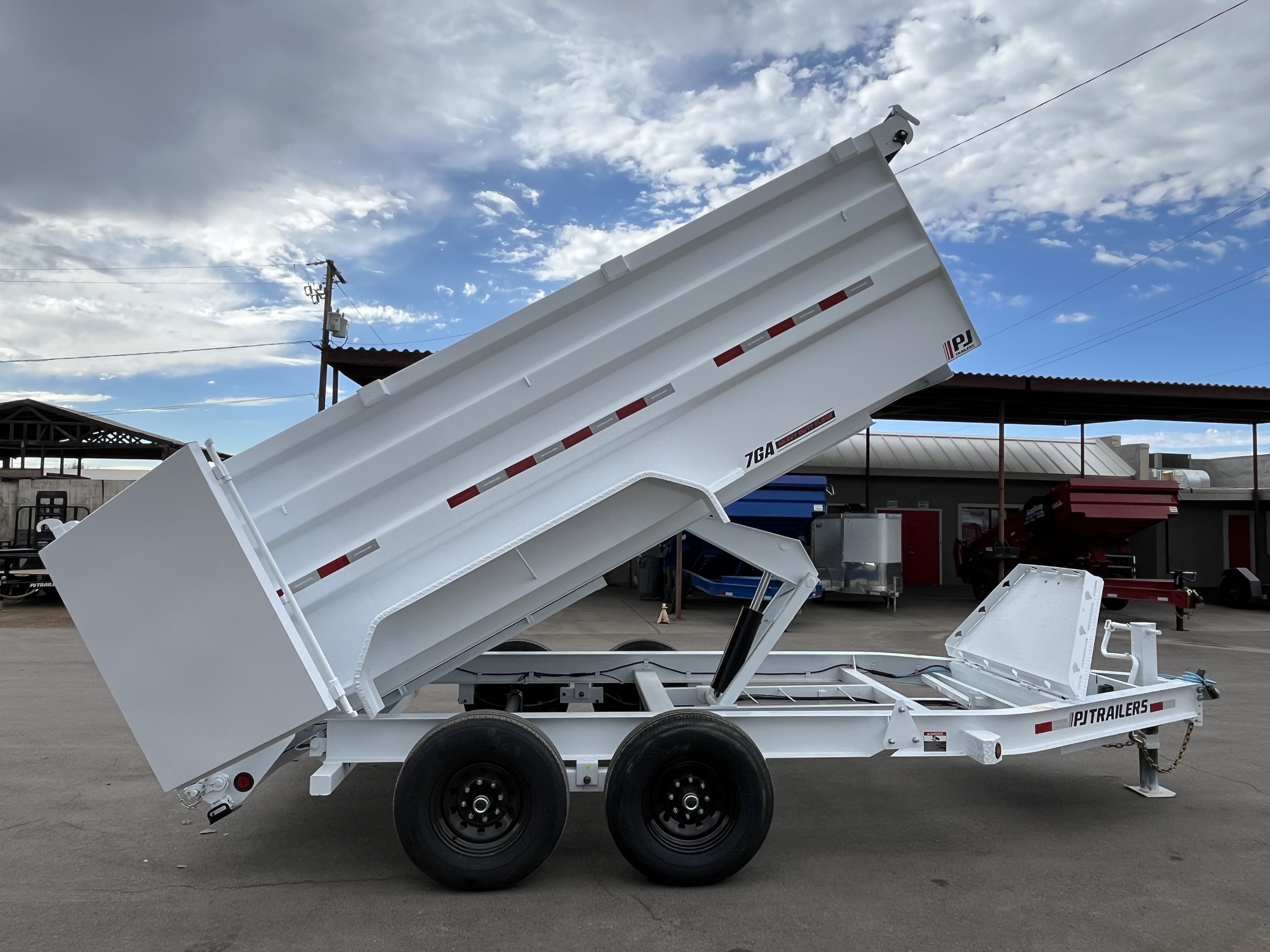 PJ Trailers 14'x83" Scissor Low-Pro High Side Dump Trailer w/ 48" Sides (DM)