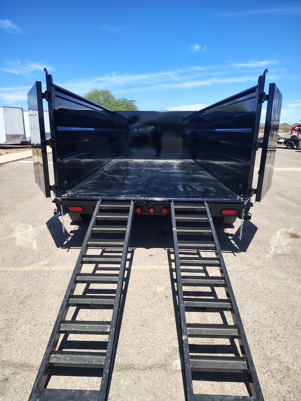 P.J. Trailers 12x83 Tandem Axle, 15,400 GVWR, Low Pro Dump, 48" Sides, 14 Ply Tires - Stock #PJD1700 - Image 3 of 10