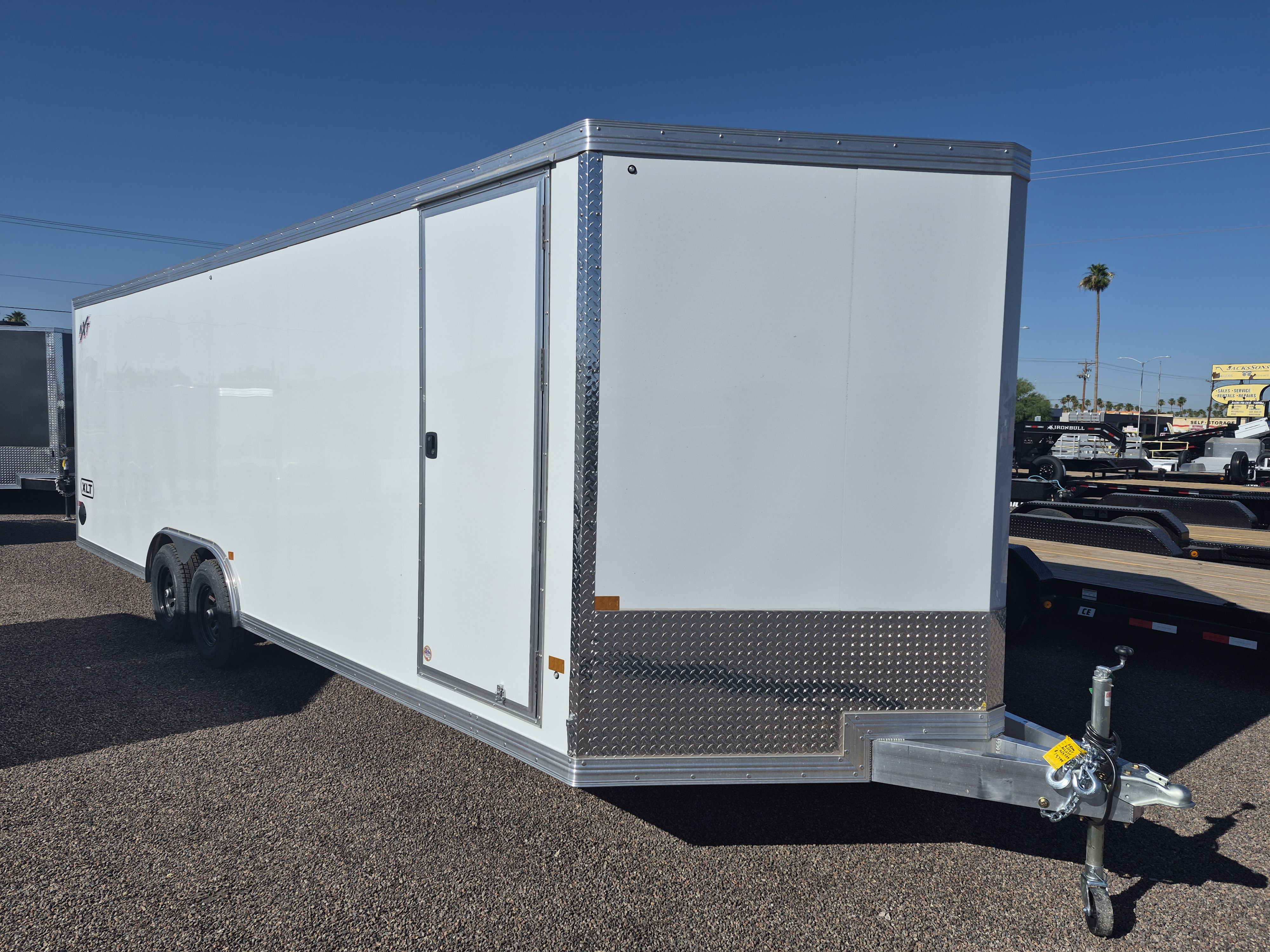 Alcom 24x8.5 All Aluminum XLT-P Car Hauler, Elite Escape Door, 10K GVWR, Ramp Door - Stock #ALC244 - Image 1 of 5