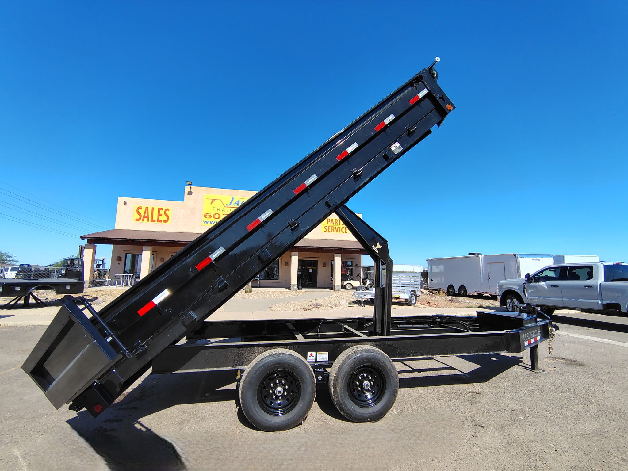 Iron Bull 16'x96" Scissor Deckover Dump Trailer w/ 18" Fold-Down Sides (DDP)