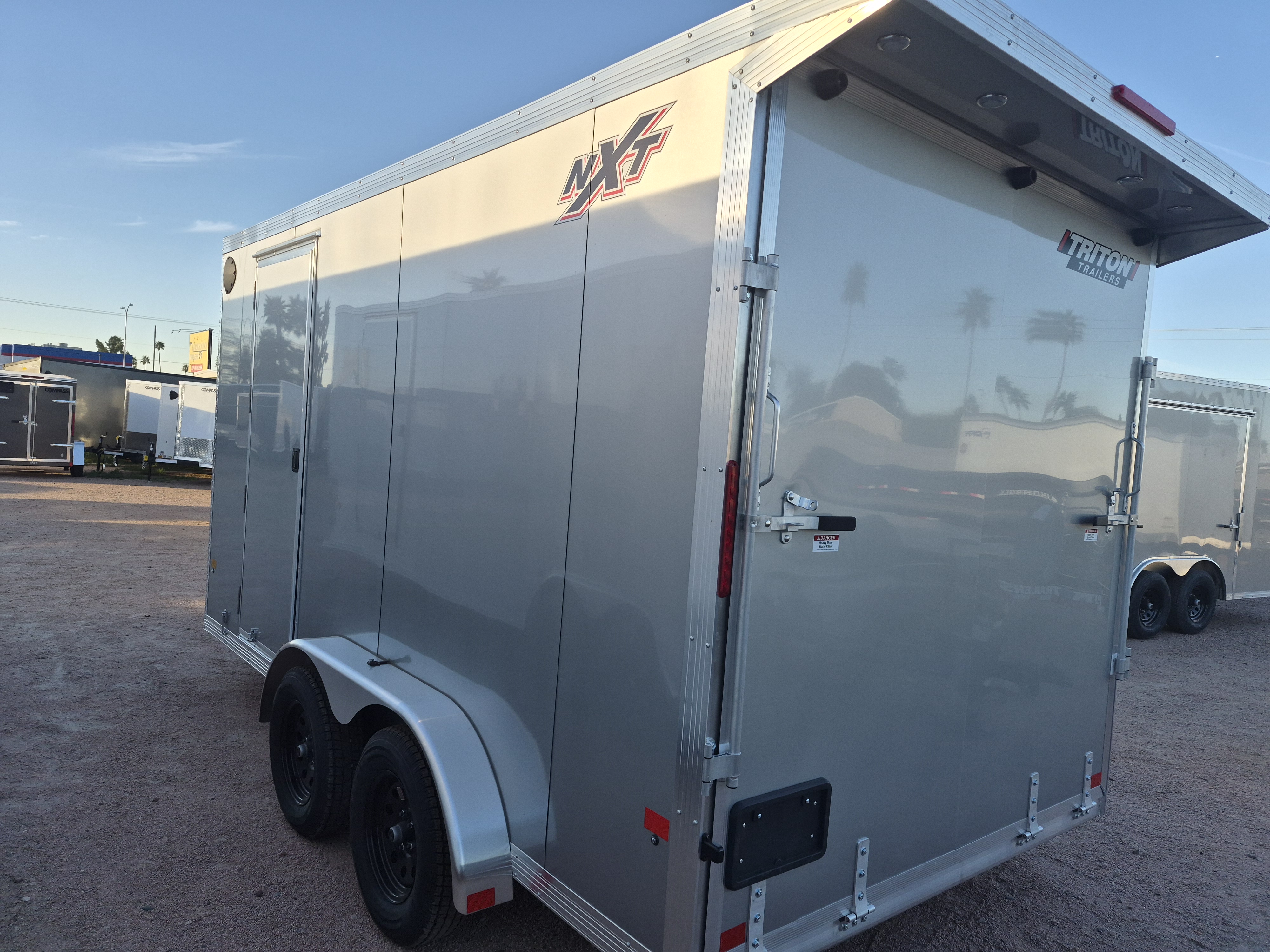 Alcom 14x7.4 All Aluminum NXT Car Hauler, 7K GVWR, Side Door, Ramp Door - Stock #ALC200 - Image 3 of 5