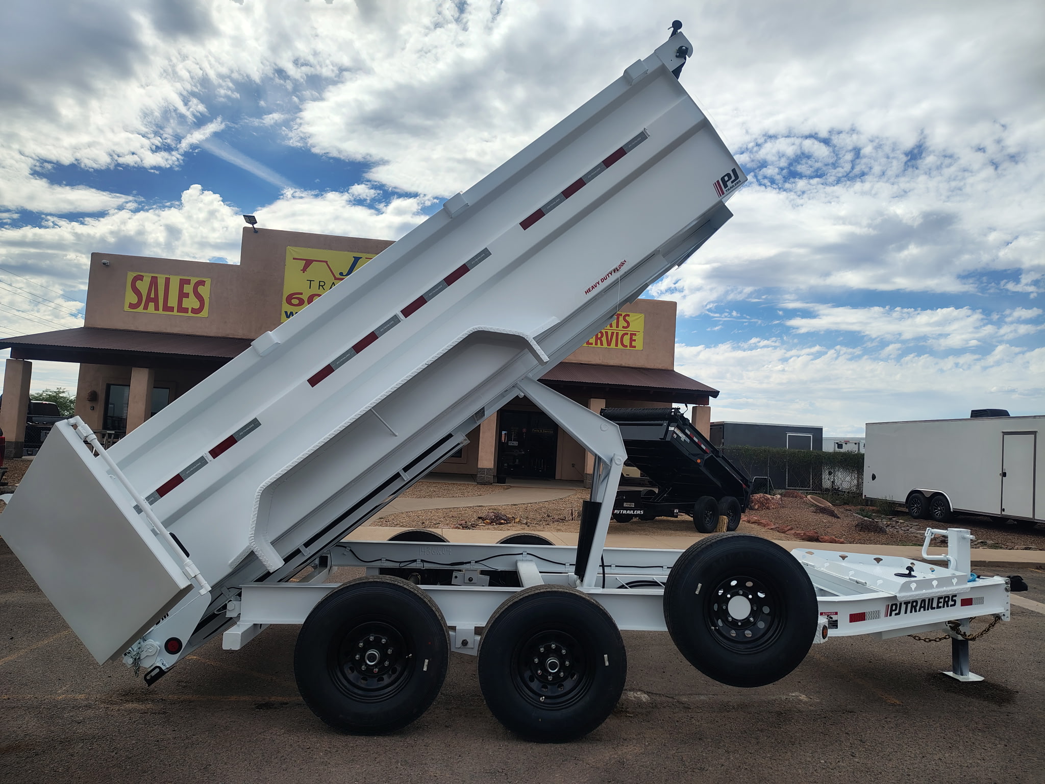 PJ Trailers 14'x84" Scissor Low-Pro High Side Dump Trailer w/ 36" Sides (DM)