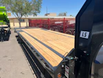 P.J. Trailers 32' Gooseneck Low-Pro Flatdeck with Singles, 15,680 GVWR, Monster Ramps, 14 Ply Tires Stock #PPJ11219 - Thumbnail 4