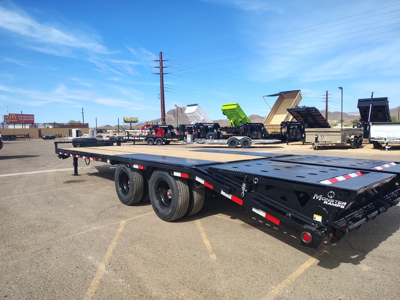 P.J. Trailers 25x102 Tandem Axle 25,900 GVWR Low-Pro Deckover with Duals, Monster Ramps, 14 Ply Tires - Stock #PPJ11178 - Image 4 of 12